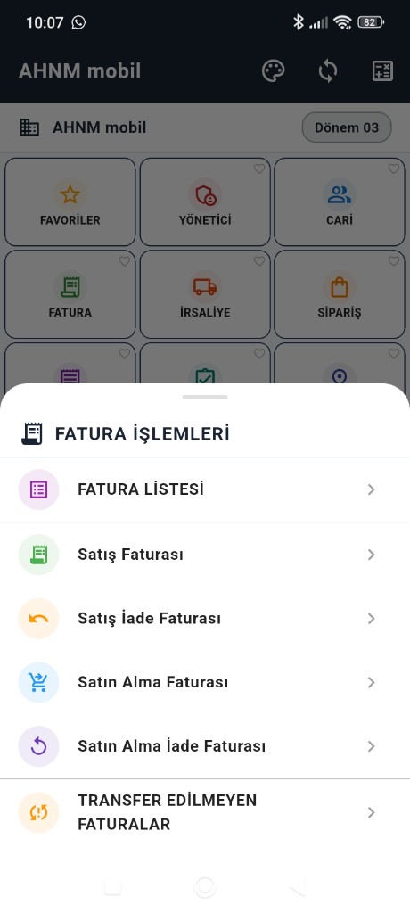 AHNM Mobil Fatura İşlemleri: Satış, Alış, İade ve Transfer Edilmeyenler